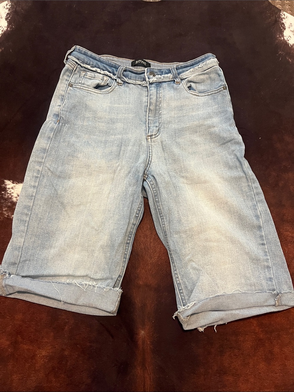 Buffalo David Bitton Light Blue Denim Bermuda Shorts